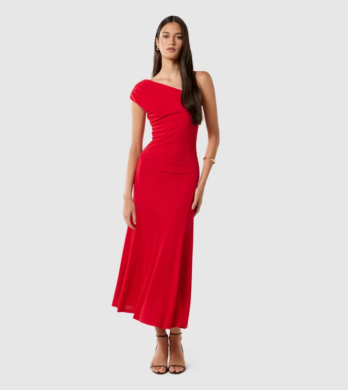 فورايفر نيو LONDON One Shoulder Midi Dress